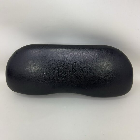 Ray-Ban Brand Black Leather Clam Style Sunglasses Eyeglass Case Spring Close - Picture 1 of 5
